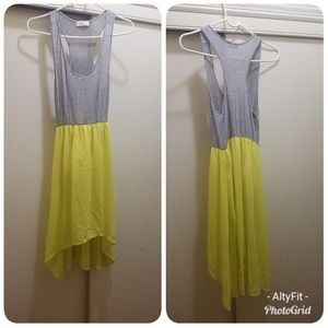 High-Low Gray and Yellow Summer Dress